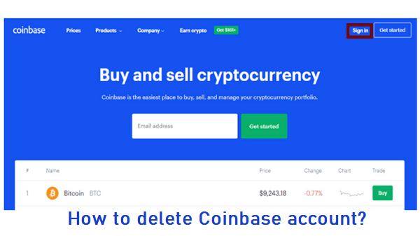Delete Coinbase account