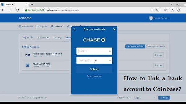 linking bank account to coinbase